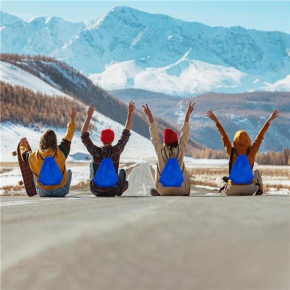 40Pcs Blue Drawstring Backpack Bags Sack Drawstring Bags Bulk String Backpack - Picture 5 of 8